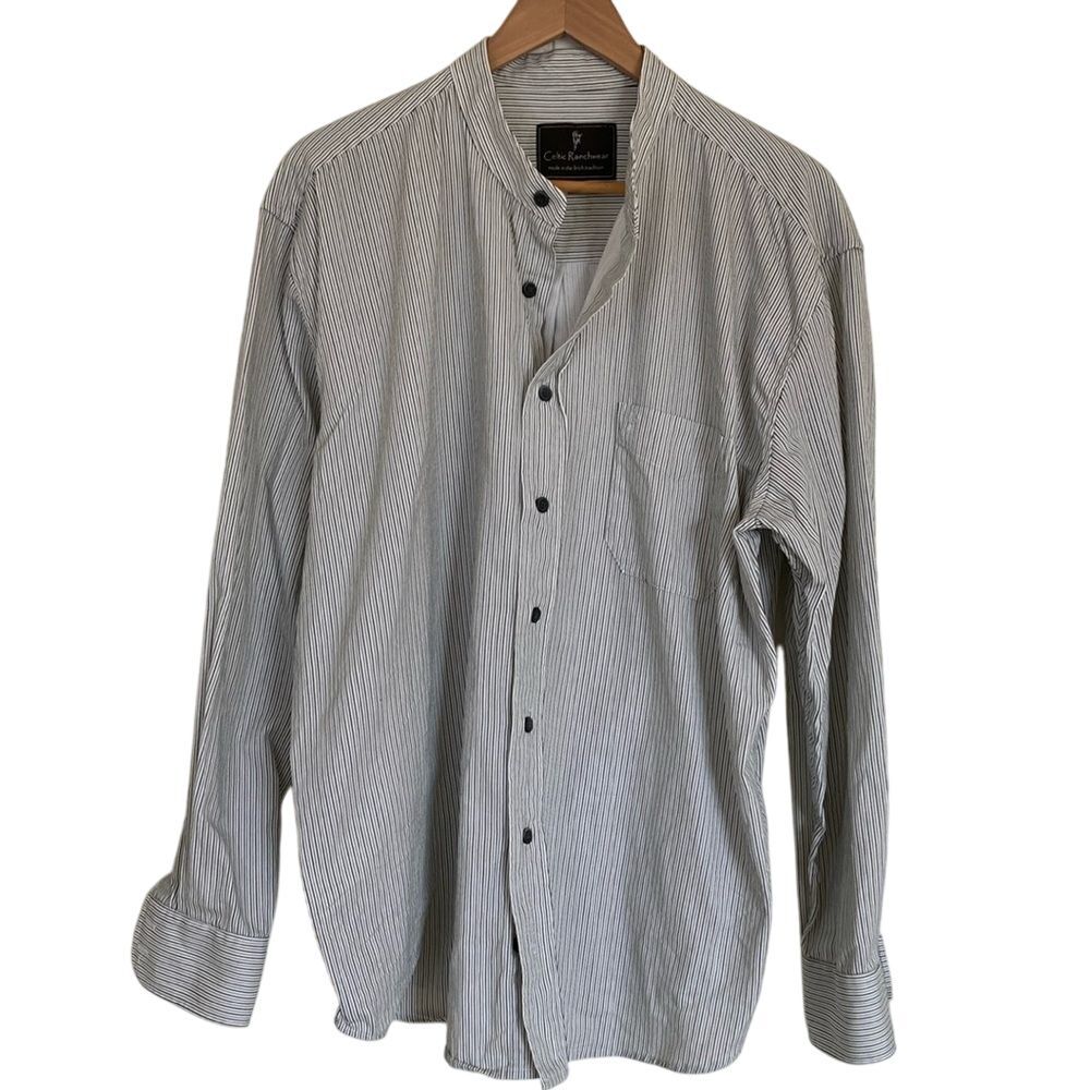 Celtic Ranchwear Mens Irish Button‎ Up Cotton Shirt Size XL Pin Stripes LS